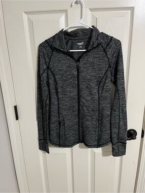 Old Navy Women's Black Heather Full-Zip Jacket